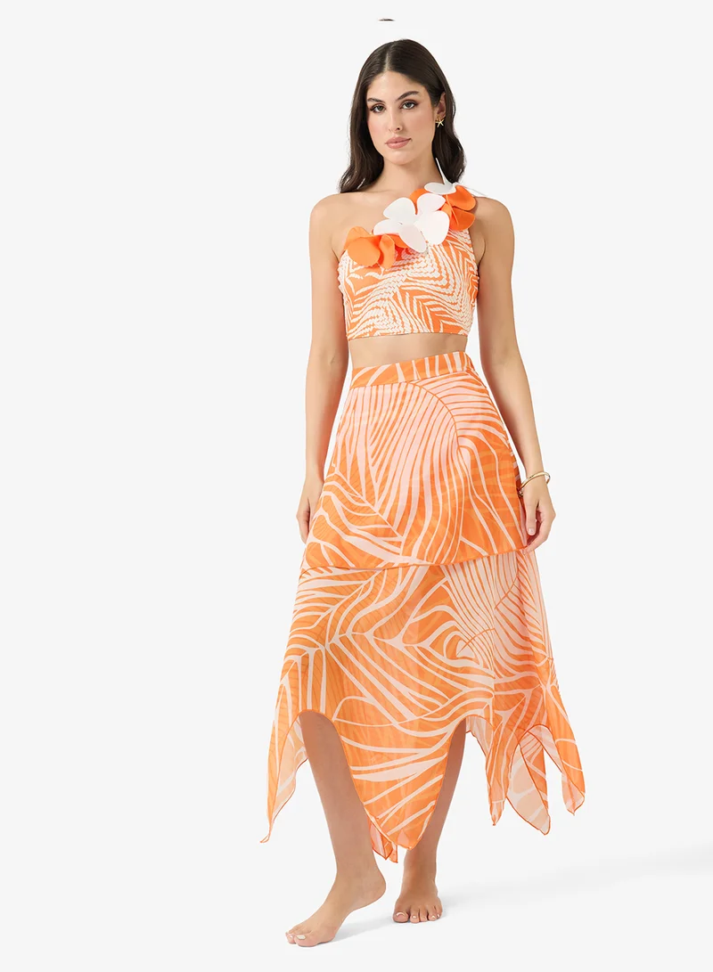 ايلا بيكيني مطبوع مع تنورة شاطئ